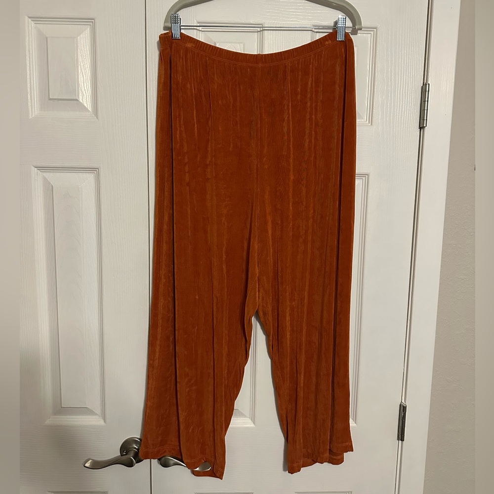 Slinky Brand Burnt Orange Shiny Pants